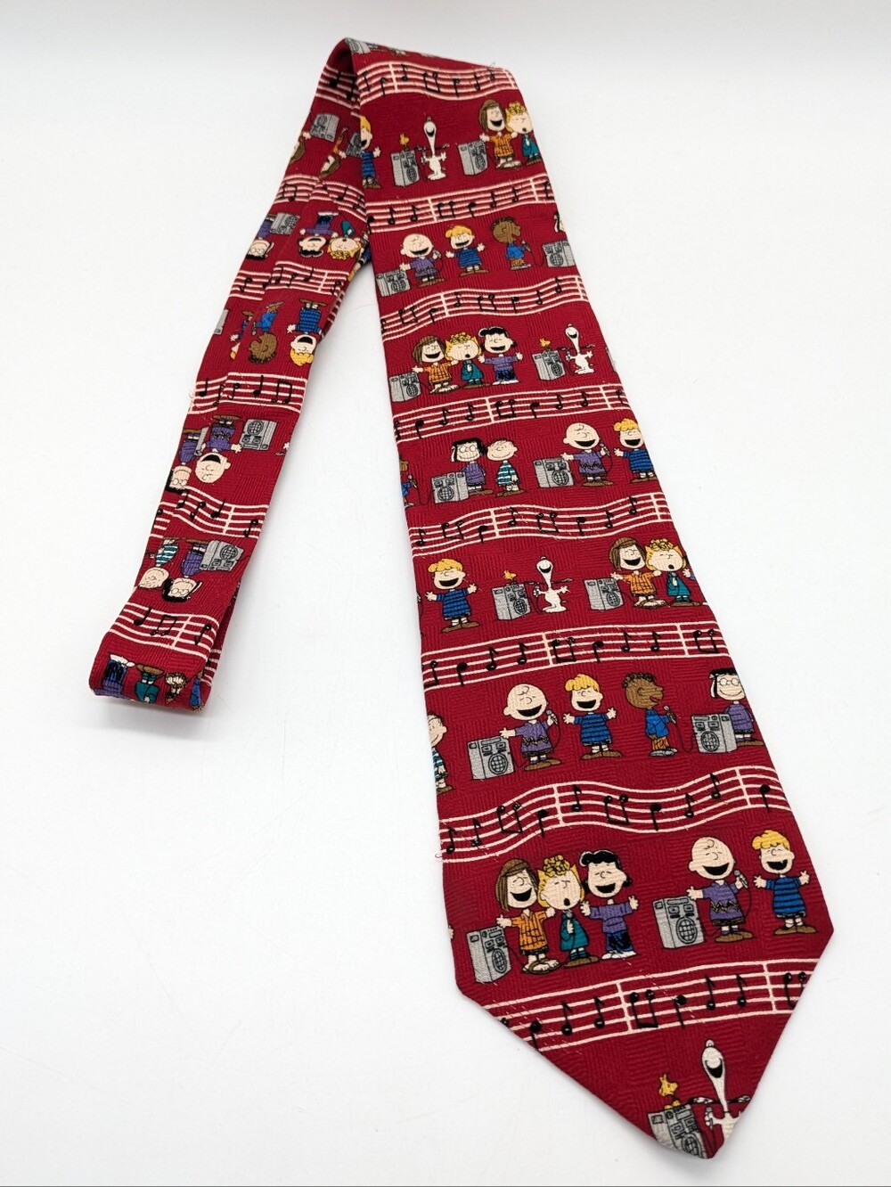 Vintage Snoopy & Friends Karaoke Kids Red Novelty Men's Neck Tie